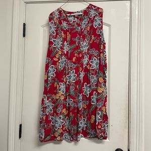 Red floral dress